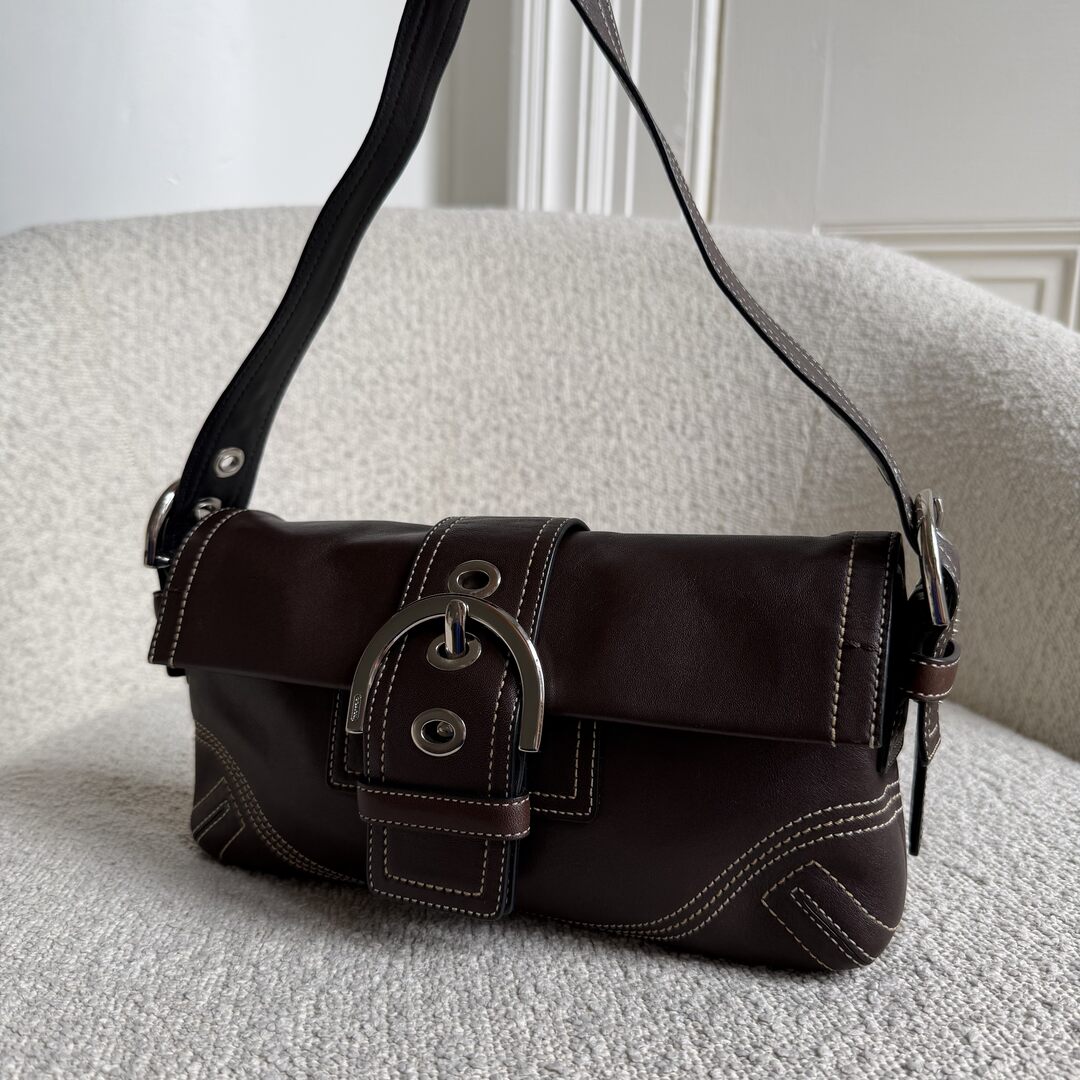 Coach Mini Soho Leather Dark Brown Shoulder Bag