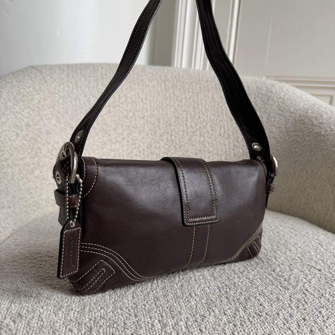 Coach Mini Soho Leather Dark Brown Shoulder Bag