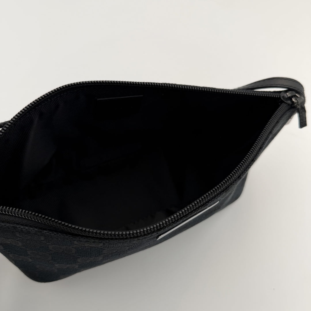 Gucci GG Monogram Black Boat Pochette Handbag