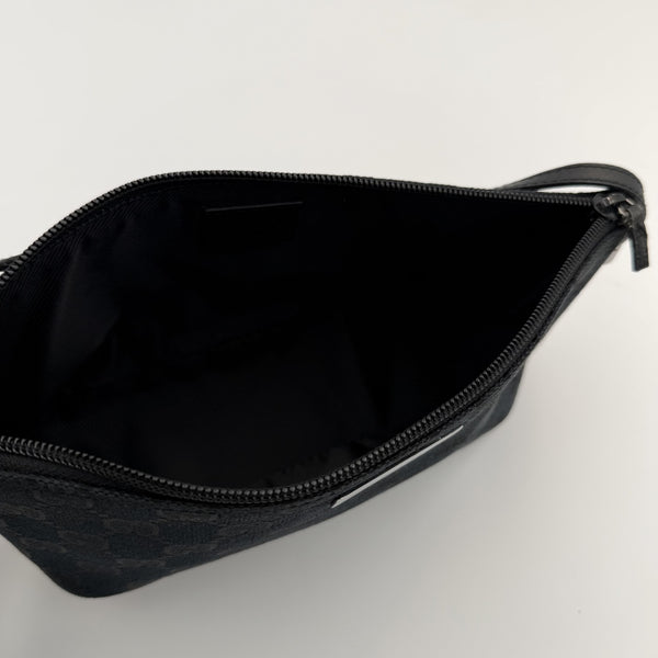 Gucci GG Monogram Black Boat Pochette Handbag
