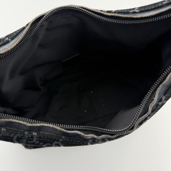 Gucci GG Monogram Suede Navy Shoulder Bag