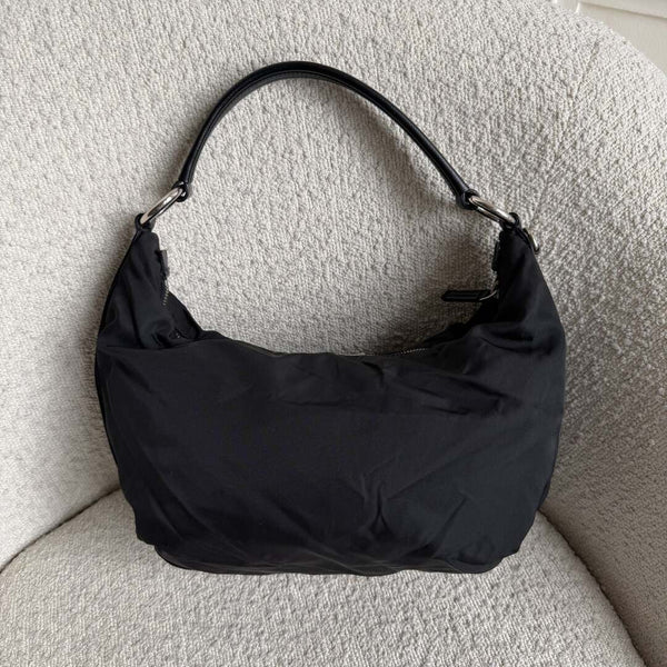 Prada Tessuto Hobo Nylon Black Shoulder Bag