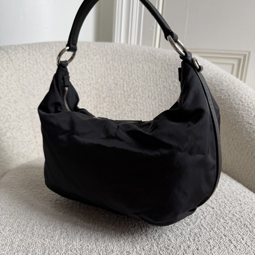 Prada Tessuto Hobo Nylon Black Shoulder Bag – JennyHayley