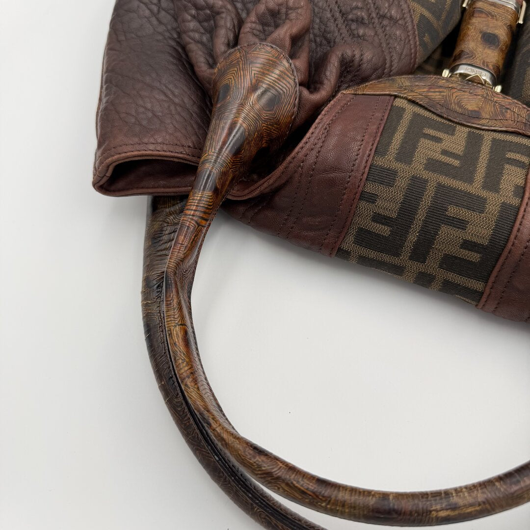 Fendi Zucca Spy Dark Brown Handbag