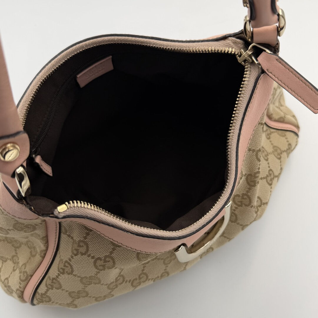 Gucci GG Canvas Abbey Pink Shoulder Bag