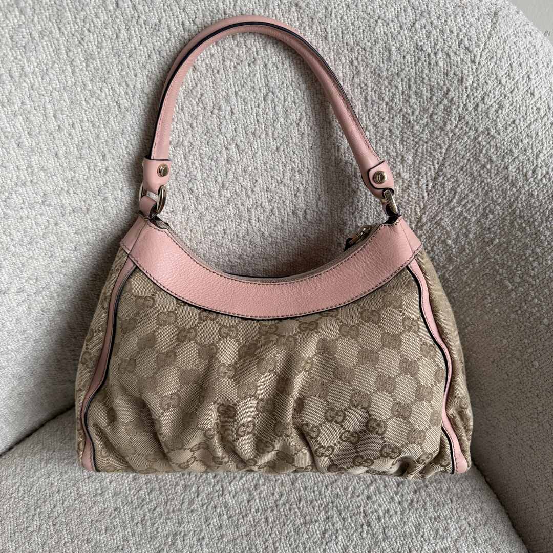Gucci GG Canvas Abbey Pink Shoulder Bag