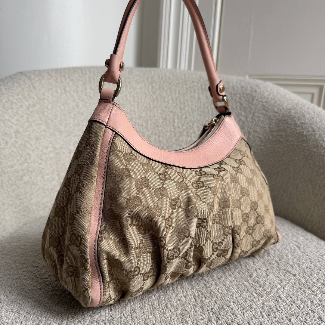 Gucci GG Canvas Abbey Pink Shoulder Bag