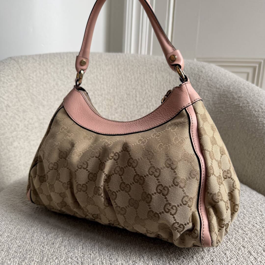 Gucci GG Canvas Abbey Pink Shoulder Bag