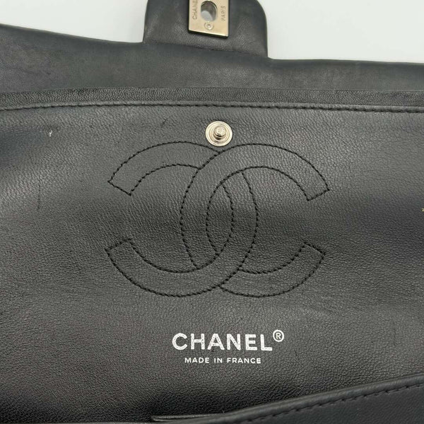 2009 Chanel Timeless Classic Patent Black Flap Shoulder Bag