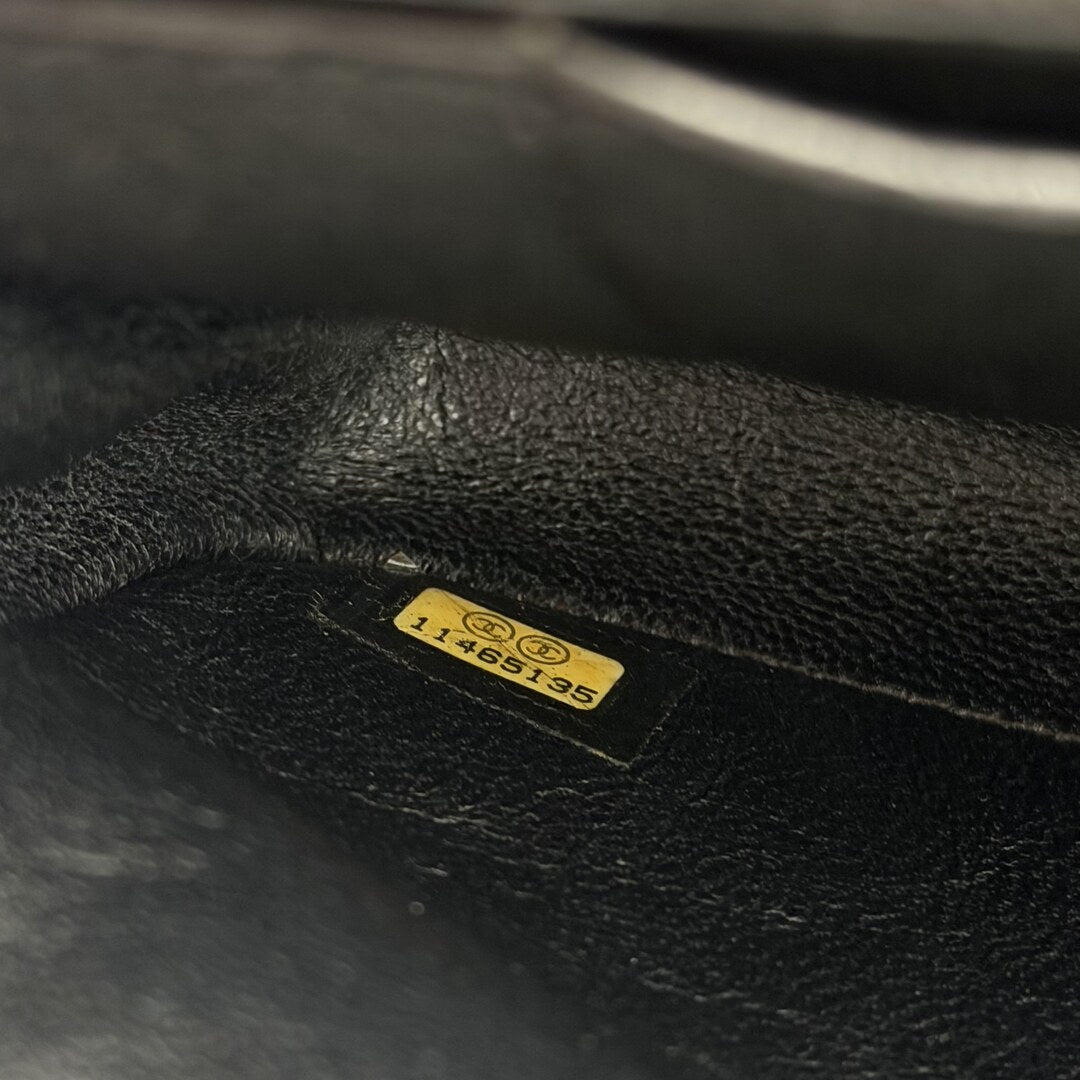 2008 Chanel East West Black Leather Flap Mini Shoulder Bag