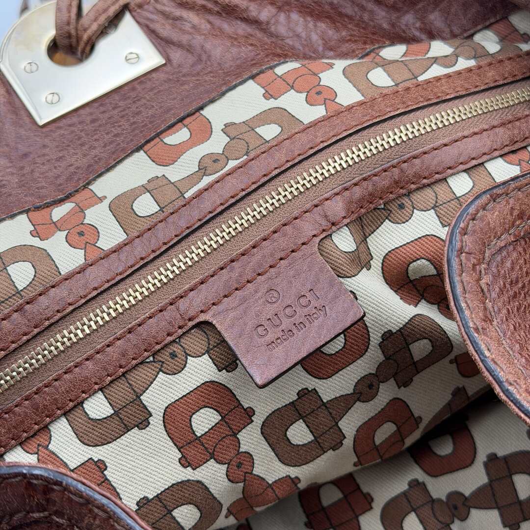 Gucci Indy Guccissima Brown Leather Shoulder Bag