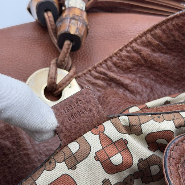 Gucci Indy Guccissima Brown Leather Shoulder Bag