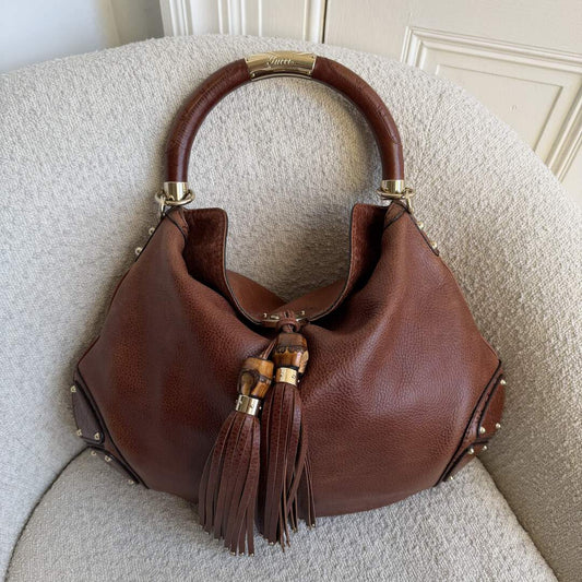 Gucci Indy Guccissima Brown Leather Shoulder Bag