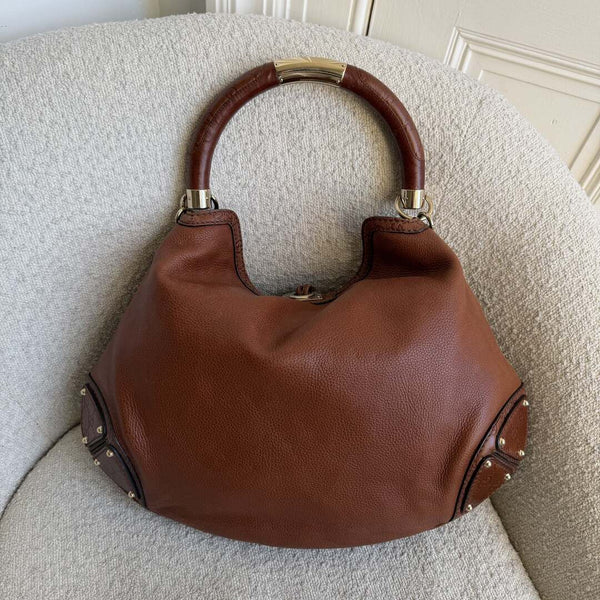Gucci Indy Guccissima Brown Leather Shoulder Bag