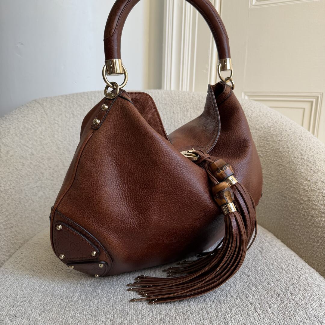 Gucci Indy Guccissima Brown Leather Shoulder Bag