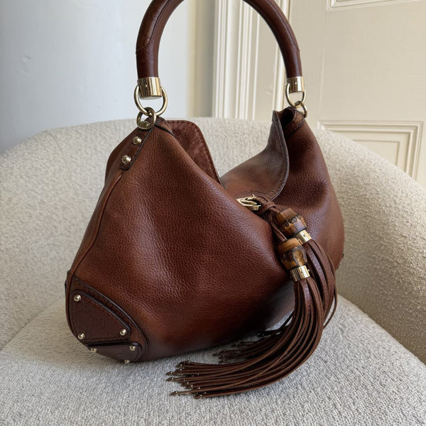 Gucci Indy Guccissima Brown Leather Shoulder Bag