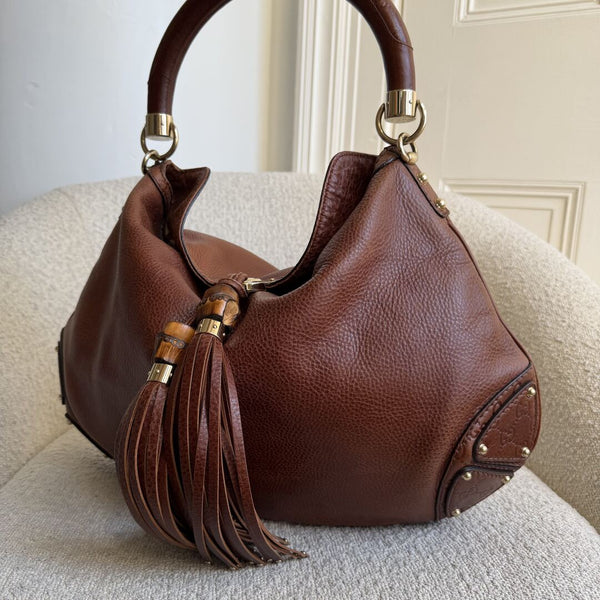 Gucci Indy Guccissima Brown Leather Shoulder Bag