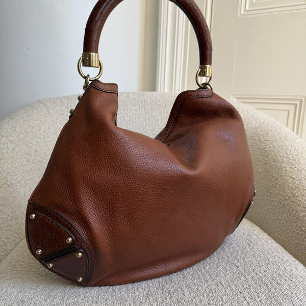 Gucci Indy Guccissima Brown Leather Shoulder Bag