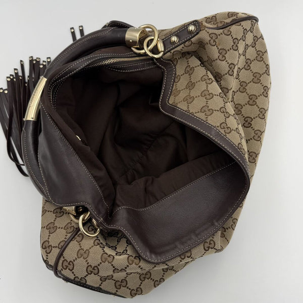Gucci GG Canvas Indy Brown Handbag