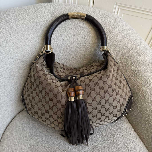 Gucci GG Canvas Indy Brown Handbag