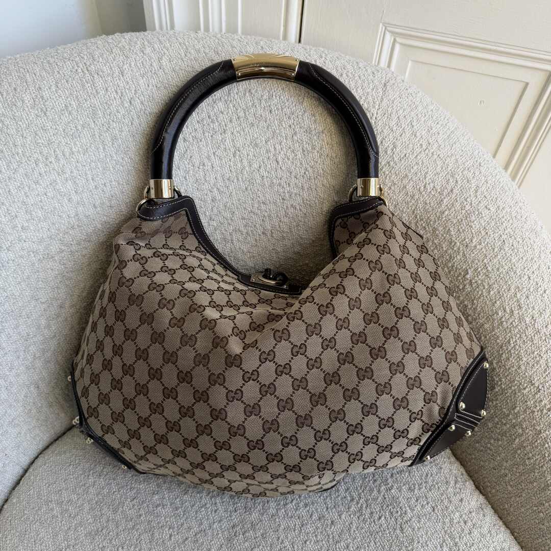 Gucci GG Canvas Indy Brown Handbag