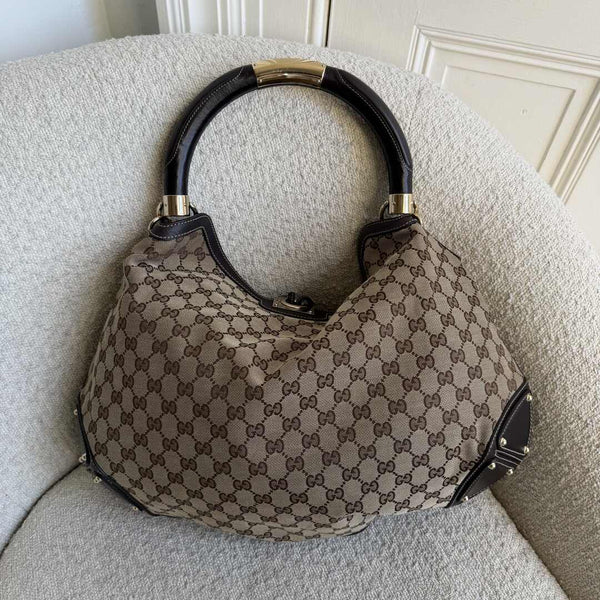 Gucci GG Canvas Indy Brown Handbag