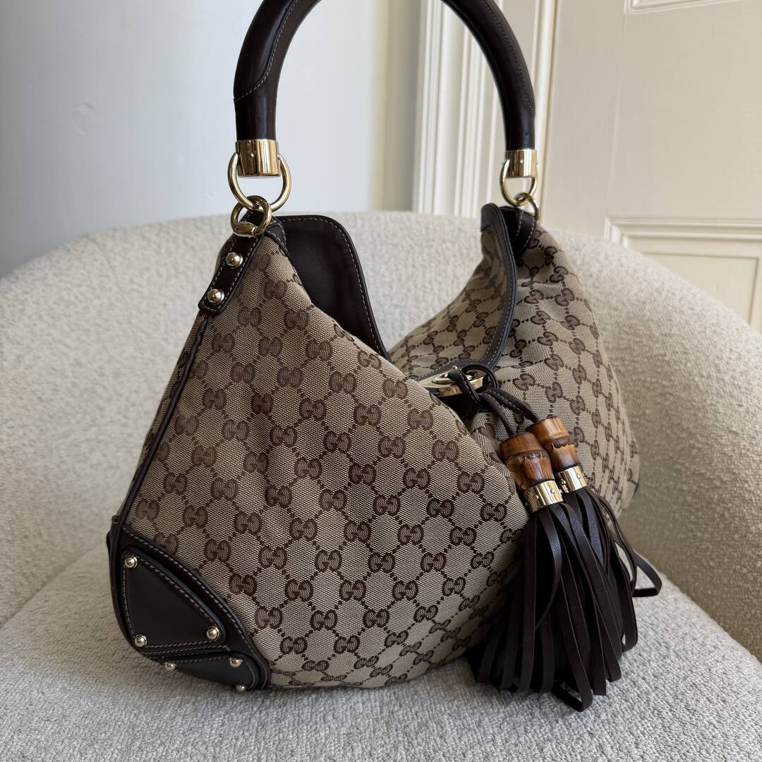 Gucci GG Canvas Indy Brown Handbag