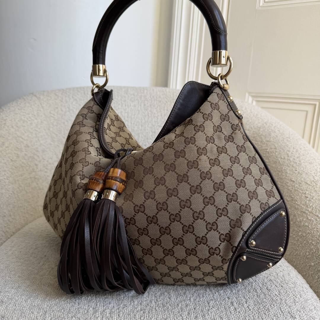 Gucci GG Canvas Indy Brown Handbag