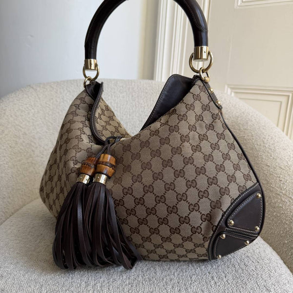 Gucci GG Canvas Indy Brown Handbag