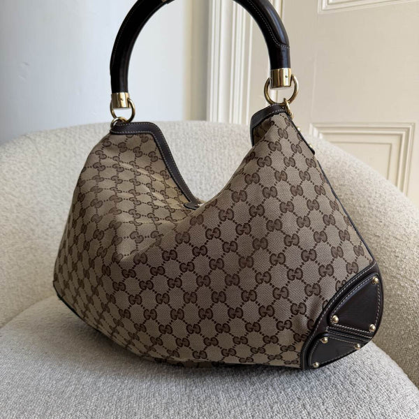 Gucci GG Canvas Indy Brown Handbag