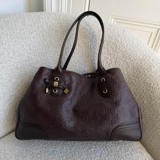 Gucci Guccissima Princy Brown Leather Tote Bag