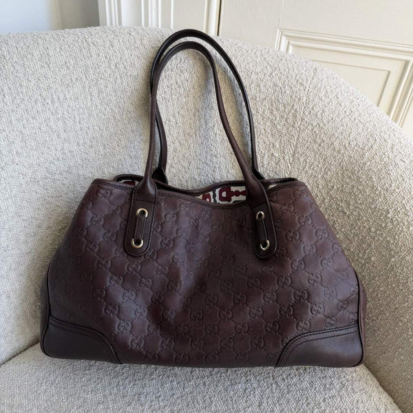 Gucci Guccissima Princy Brown Leather Tote Bag