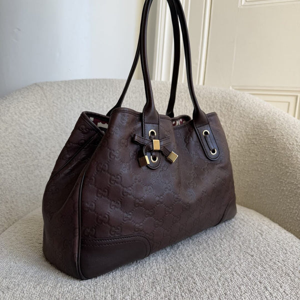 Gucci Guccissima Princy Brown Leather Tote Bag