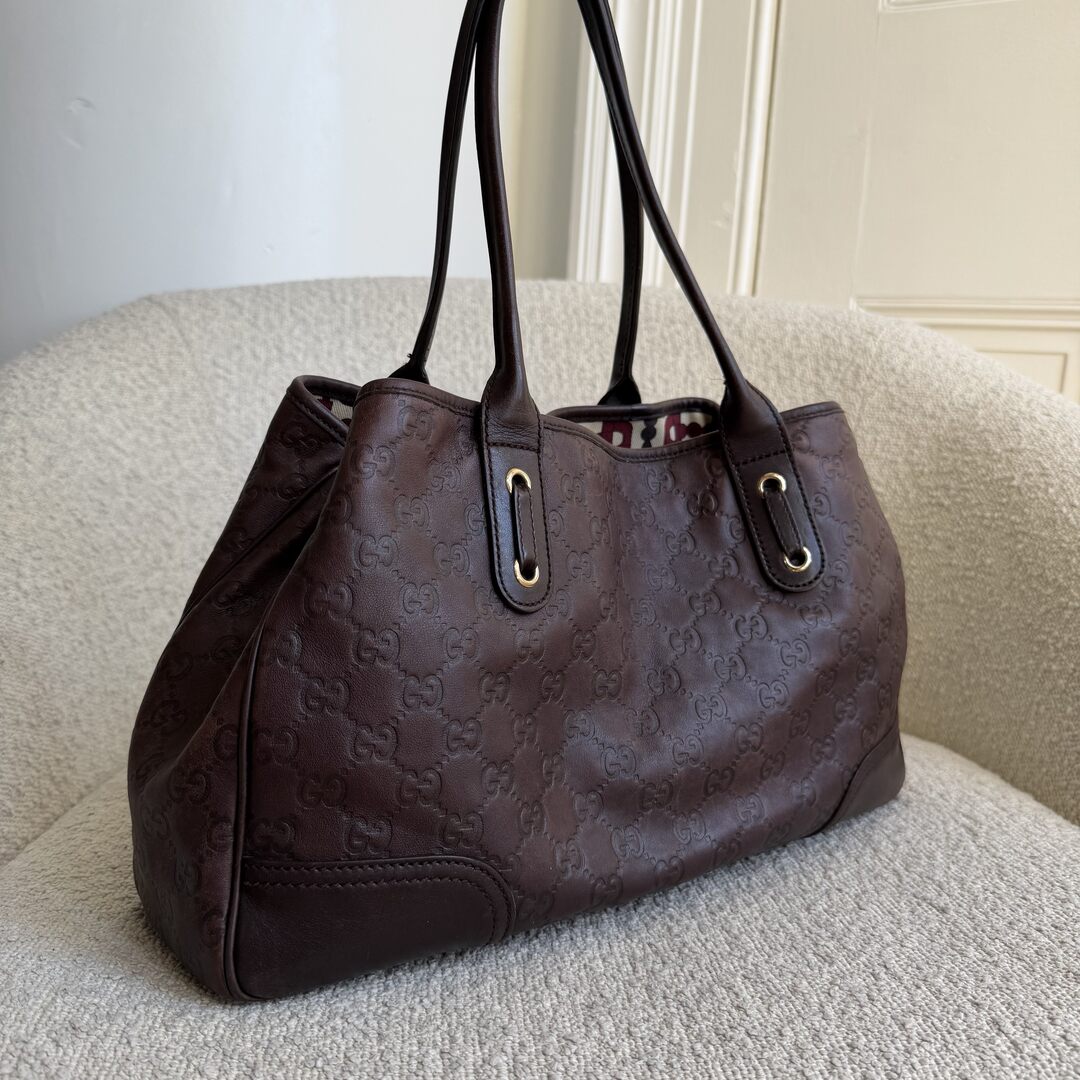 Gucci Guccissima Princy Brown Leather Tote Bag