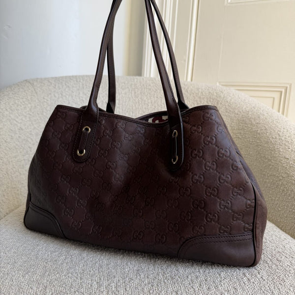 Gucci Guccissima Princy Brown Leather Tote Bag