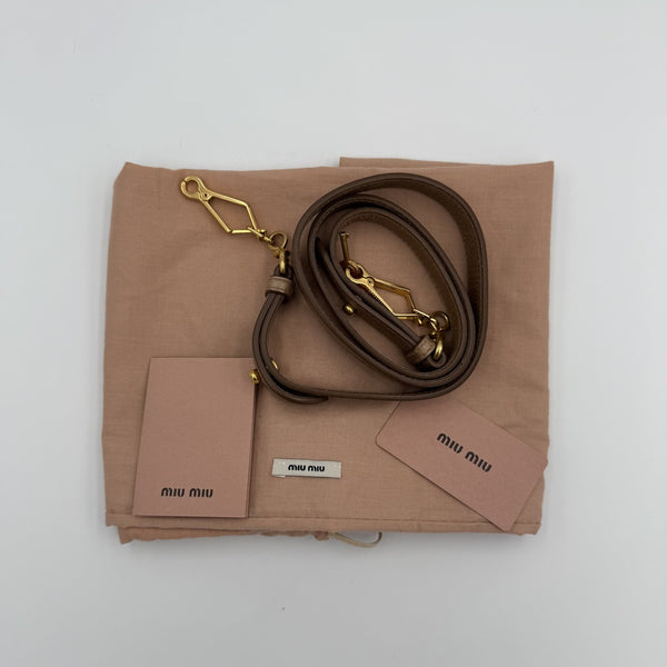 Miu Miu Matelasse Leather Brown Shoulder Bag