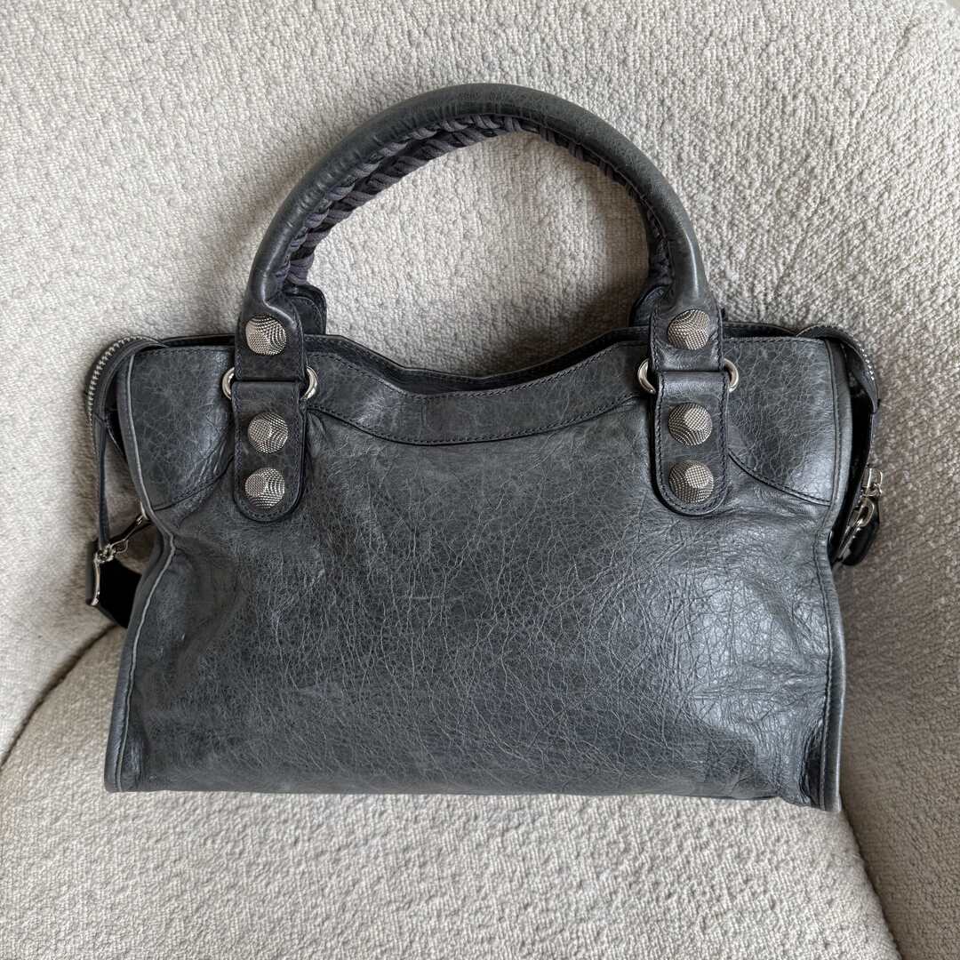 2000s Balenciaga Giant City 21 Leather Grey Handbag