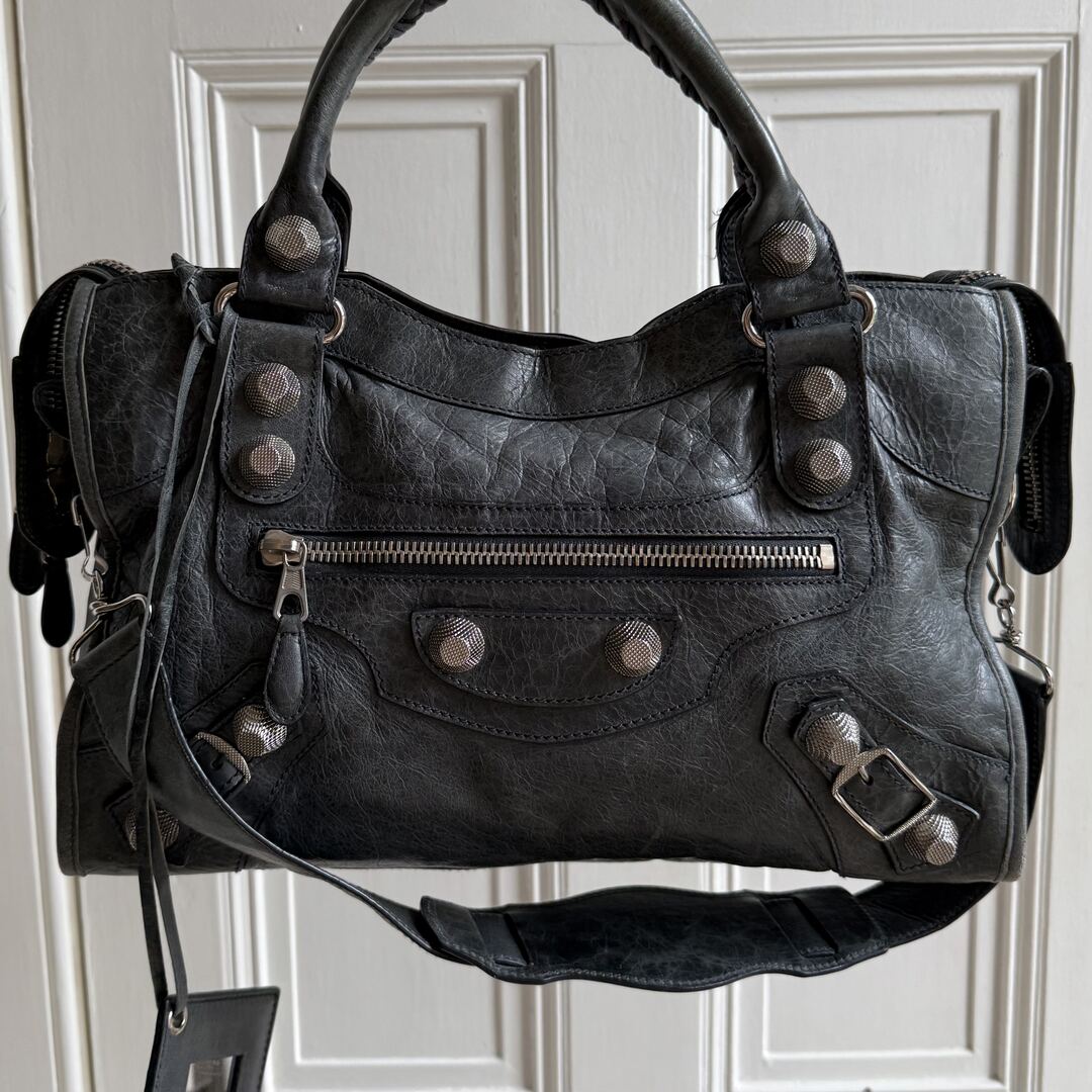 2000s Balenciaga Giant City 21 Leather Grey Handbag