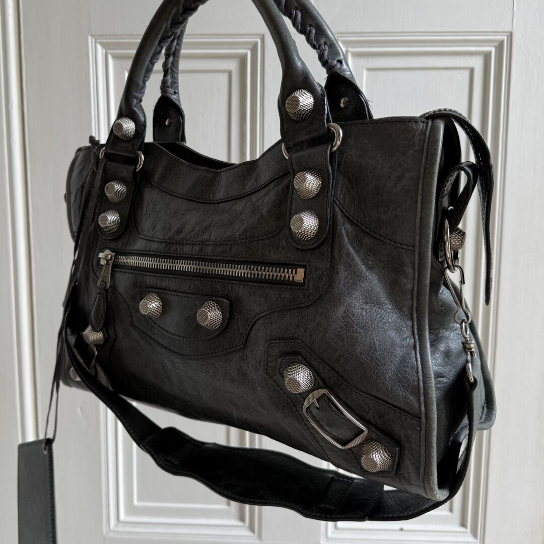 2000s Balenciaga Giant City 21 Leather Grey Handbag