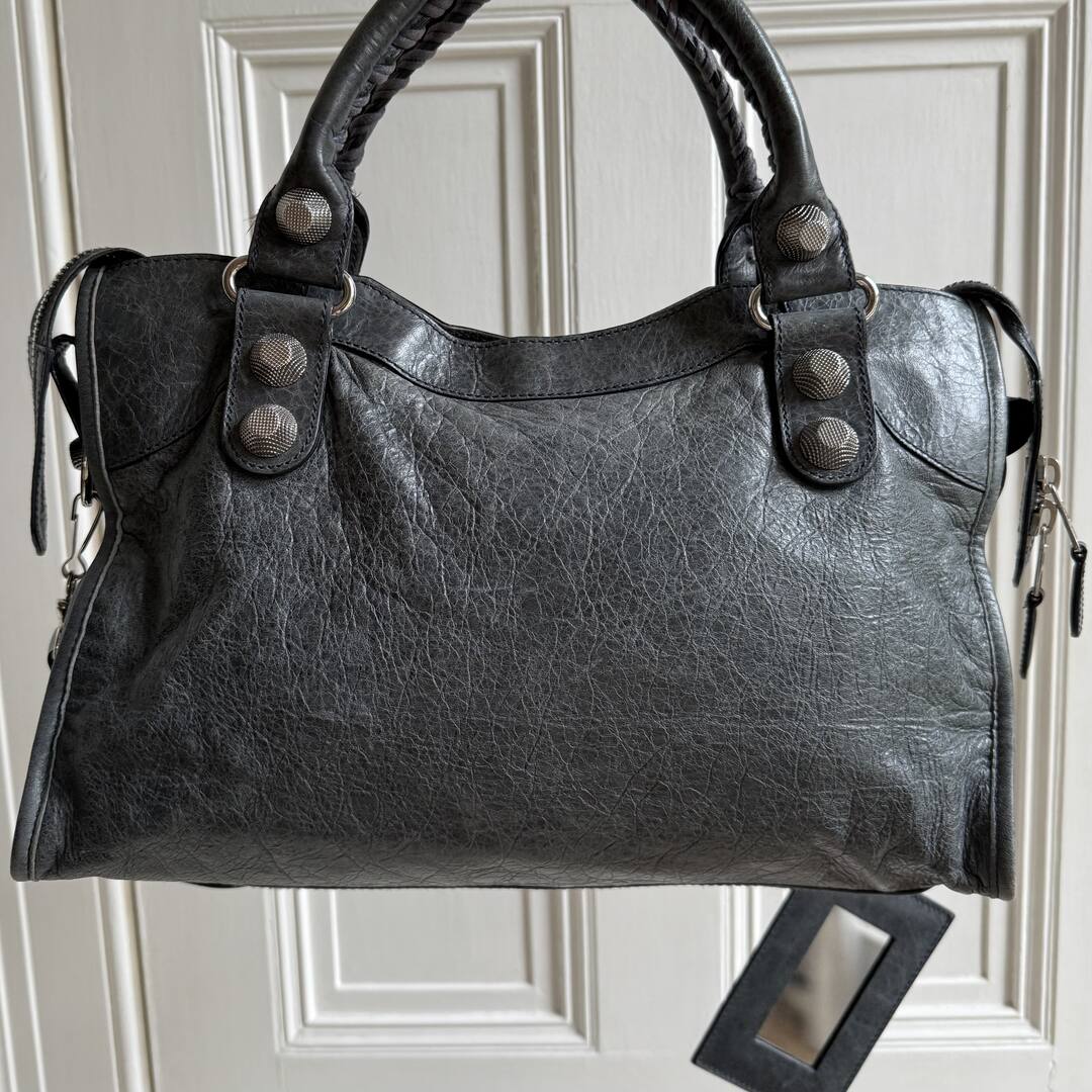 2000s Balenciaga Giant City 21 Leather Grey Handbag
