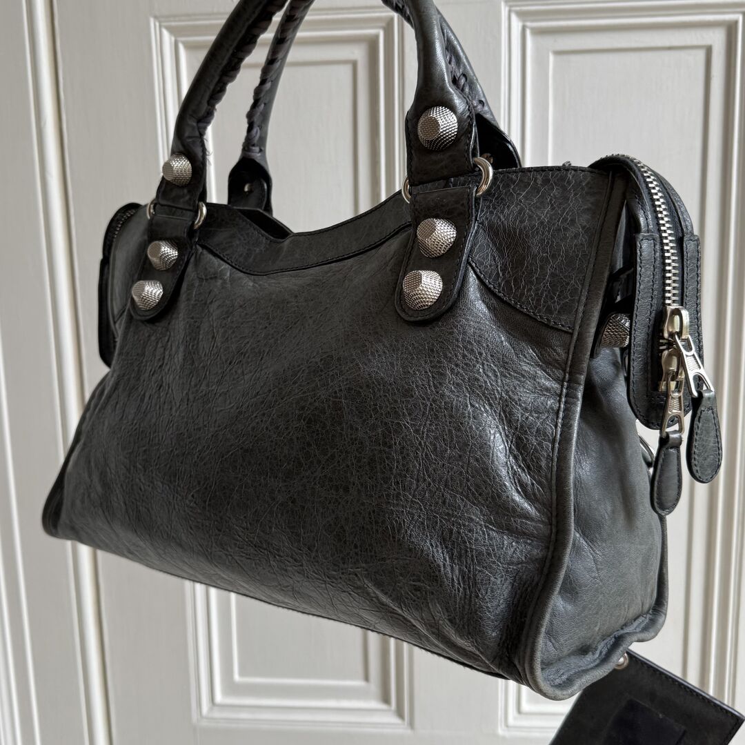 2000s Balenciaga Giant City 21 Leather Grey Handbag