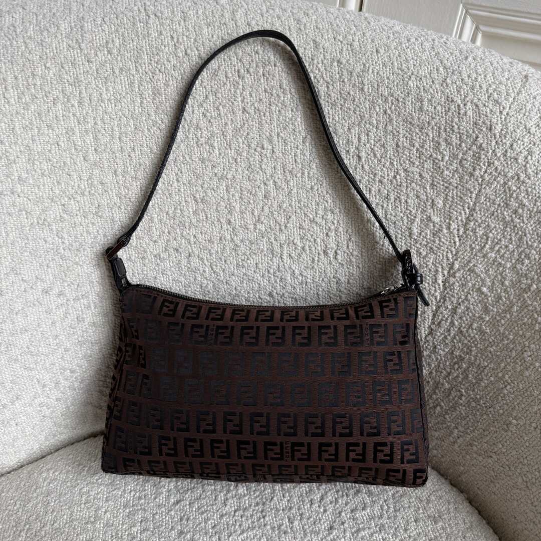 Fendi Zucchino Brown Shoulder Bag