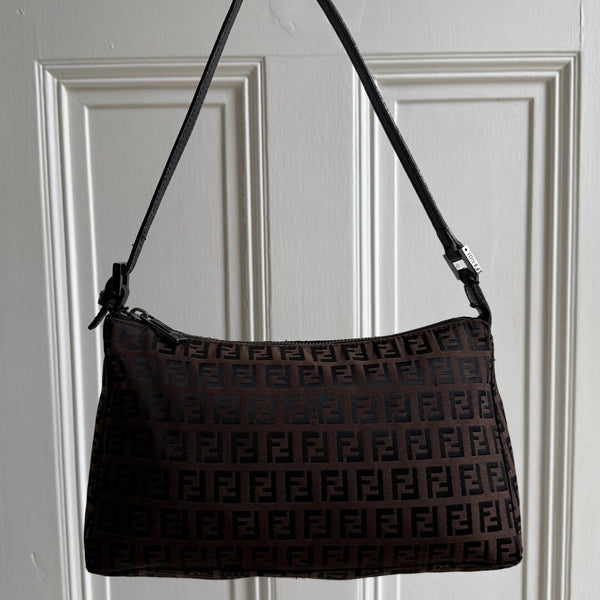Fendi Zucchino Brown Shoulder Bag