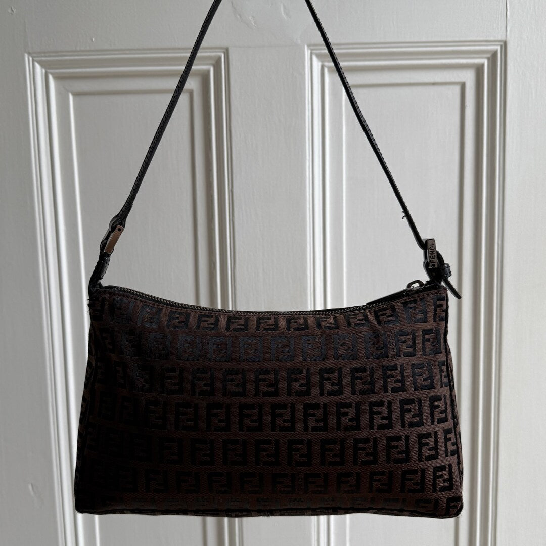 Fendi Zucchino Brown Shoulder Bag