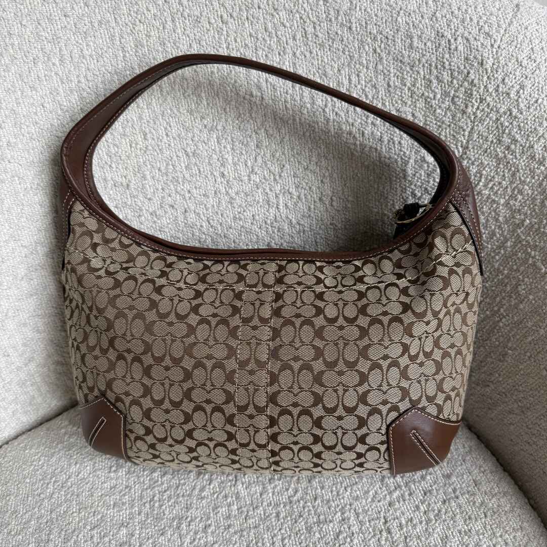 Coach Mini Signature Brown Hobo Shoulder Bag