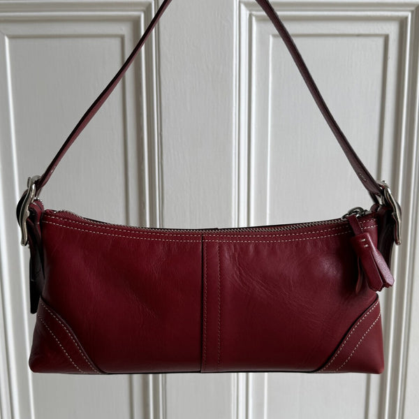 Coach Baguette Red Leather Shoulder Bag