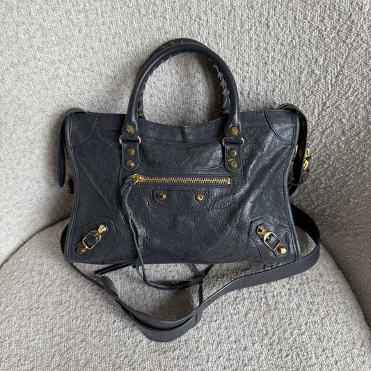 2016 Balenciaga Small City Leather Grey Handbag