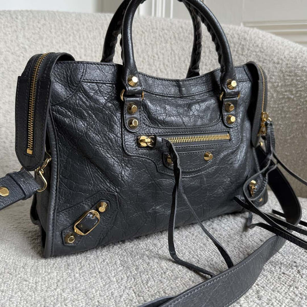 2016 Balenciaga Small City Leather Grey Handbag