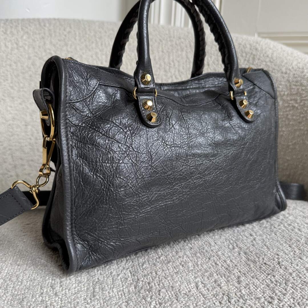 2016 Balenciaga Small City Leather Grey Handbag