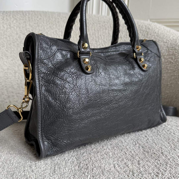 2016 Balenciaga Small City Leather Grey Handbag